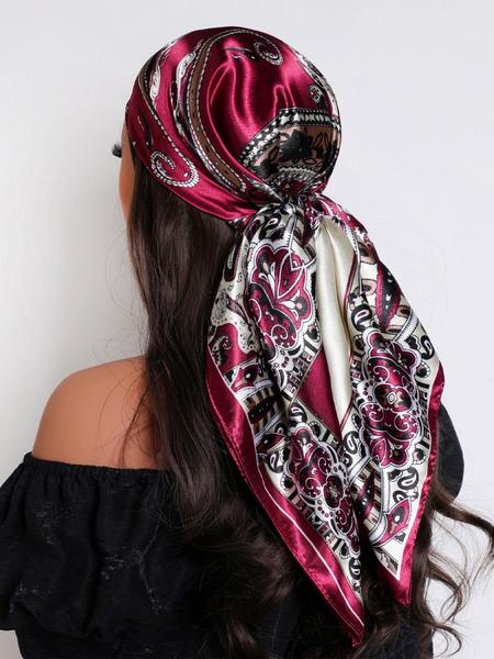 Silk Square Scarf for Women, 35.4 Inch Neck Scarf and Hair Band, Versatile Handkerchief and Sleep Scarf for Everyday Style