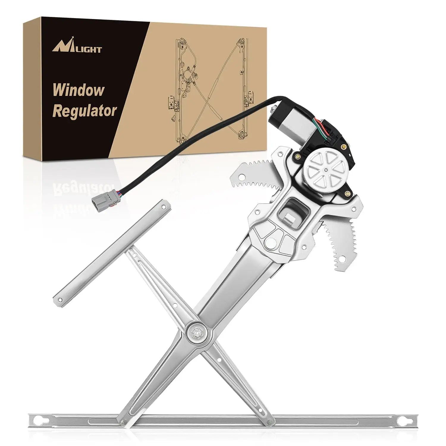 Nilight 741-950 Sturdy Iron Front Driver Side Power Window Regulator with Motor, Corrosion-Res., Low-Noise, Plug-and-Play, OE Fit, Precise Hole Position Direct Replacement for 1997-2001 Honda CR-V