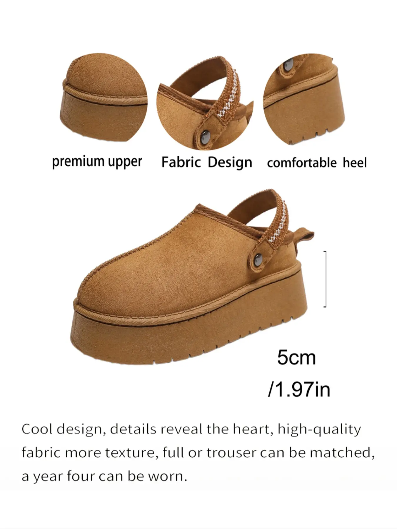 Women Slip On Platform Clogs, Boho Woven Strap Winter Warm Fuzzy Mules, Chunky Sole Casual Footwear for Street Style & Weekend Trip