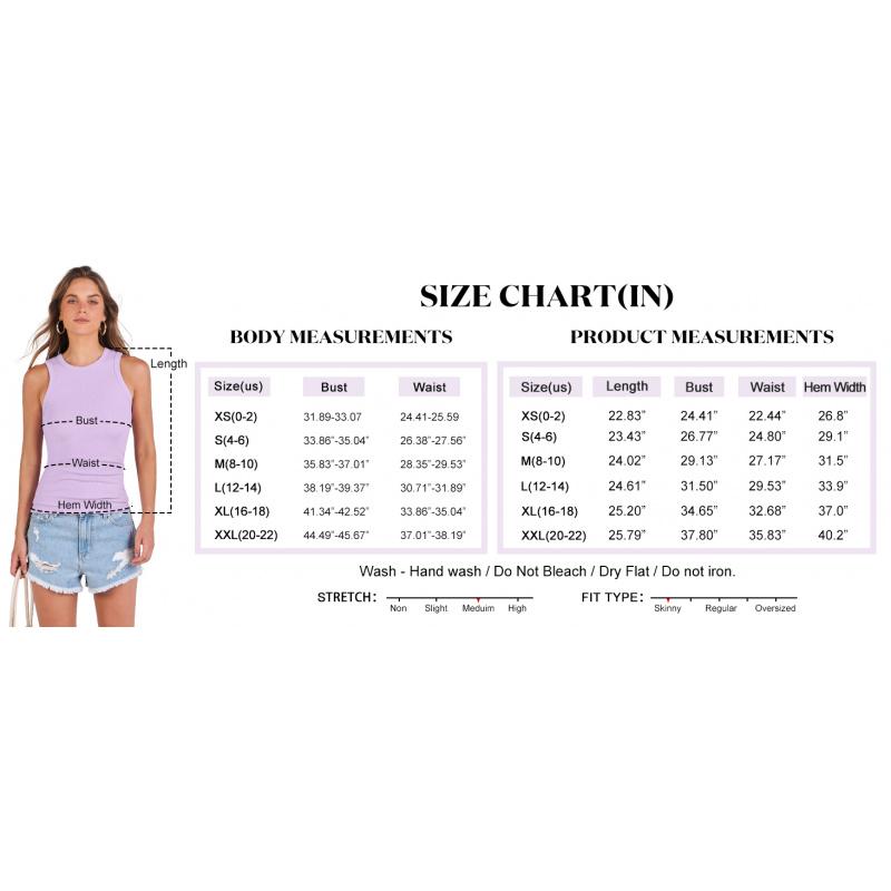 Women's Sleeveless High-Neck Tank Top Fashionable Summer Casual Basic Slim Fit Ribbed Tank Top White-M Size in Women's Clothing Store