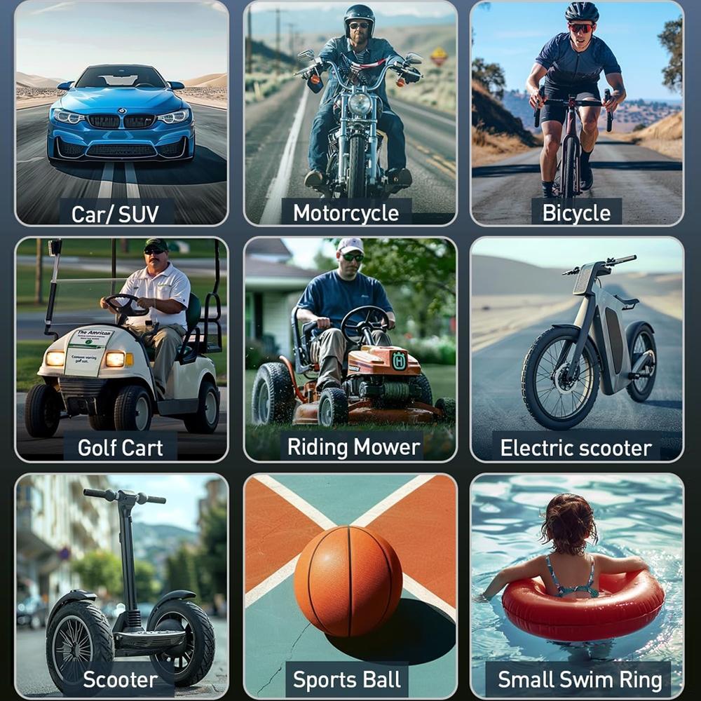 Wireless Air Pump with LED Lighting, 1 Set 12V 4-in-1 Portable Vehicle Battery Jump Starter, Emergency SOS Light, Digital Display, Smart Clip, Tire Pressure Monitor, Autos, Vehicle, Automotive Tire Inflator, Cordless Tire Inflator