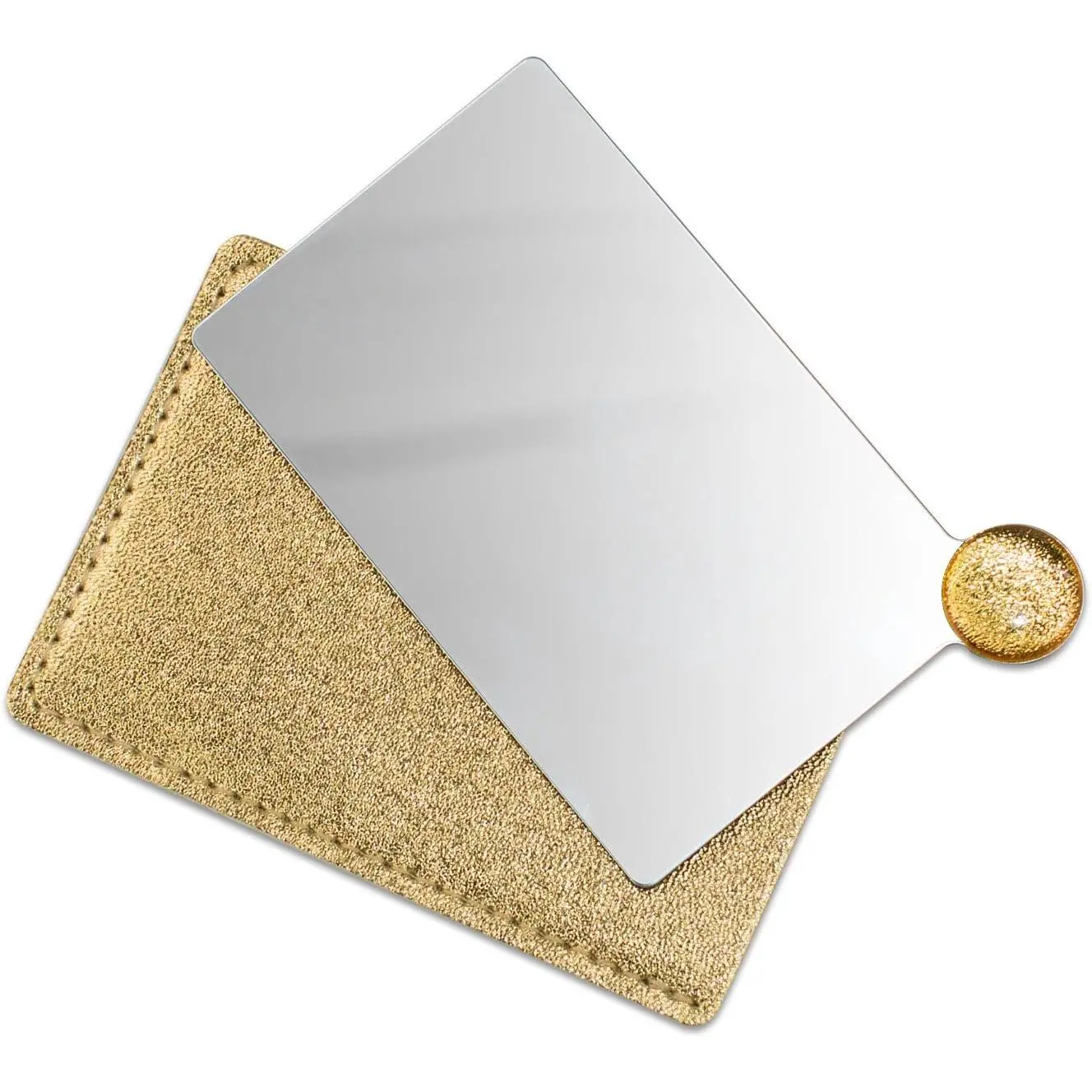 Unbreakable Stainless Steel Makeup Mirrors, Mirror Small for Purse Handbag Travel, Rectangular Handheld Compact Pocket Mirror  Wallet Mirror Plate for Makeup