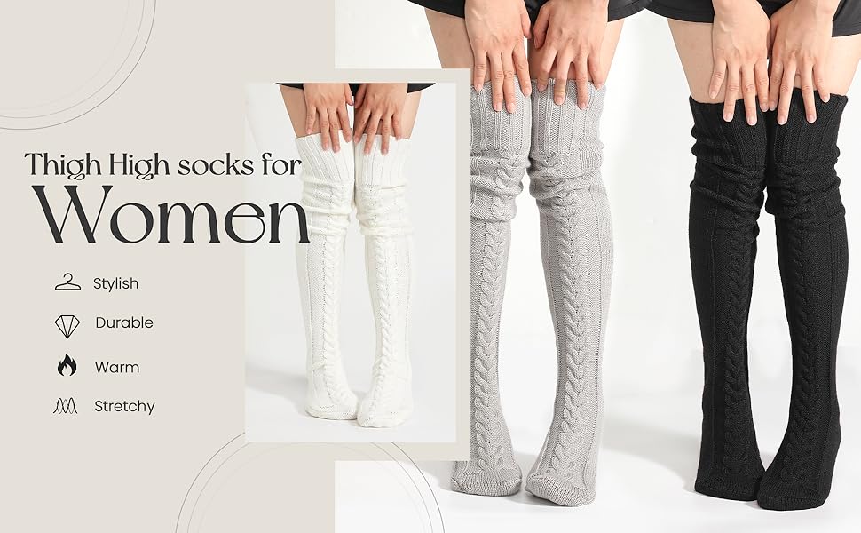 Thigh High Socks - Over Knee High Socks for Women Warm Valentines Day Gifts for Her Thigh High Stockings Leg Warmers Thigh High Socks - Over Knee High Socks for Women Warm Valentines Day Gifts for Her Thigh High Stockings Leg Warmers