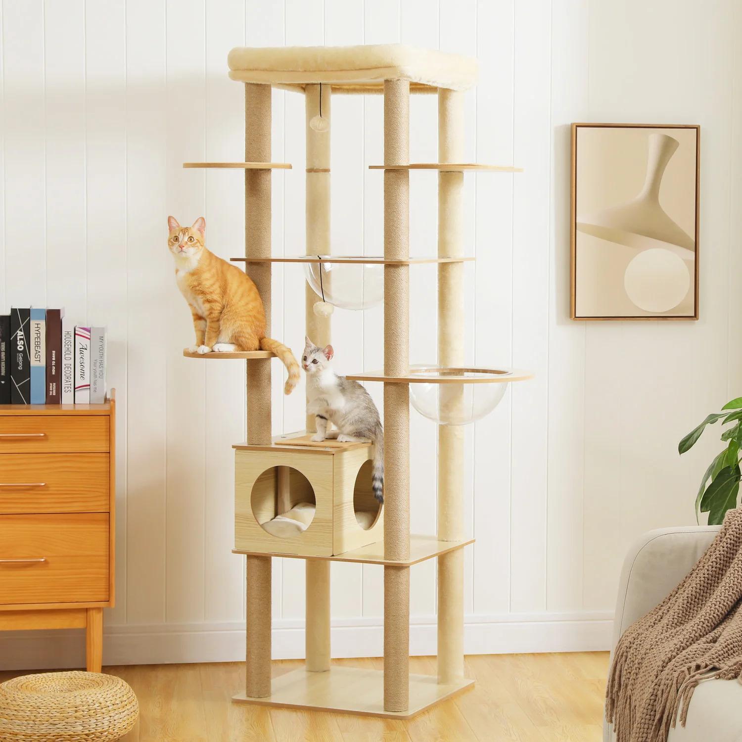 Cat Tree / Tower for Indoor , Cat Condo Cozy Plush House with Hang Ball, Pet Furniture with Scratching Posts cat tree
