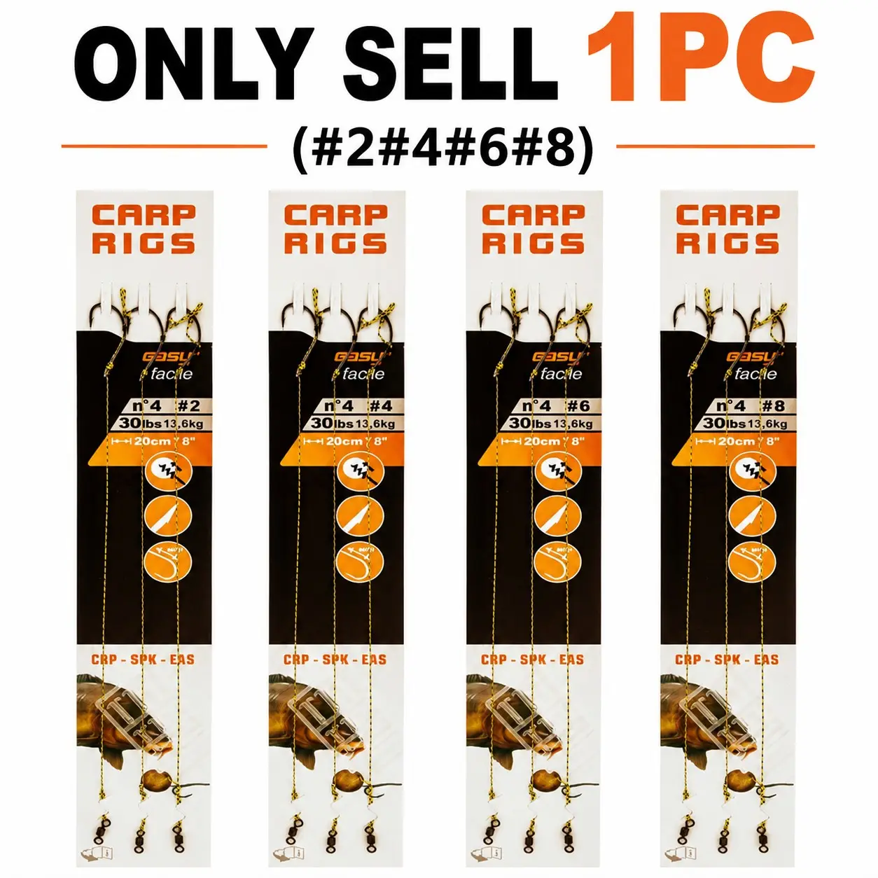 Pre-Tied Carp Hair Rigs 4 Sizes #2 #4 #6 #8 Braided Line Ready Made Carp Fishing Hook Rigs With Rig Storage Board For Coarse Angling
