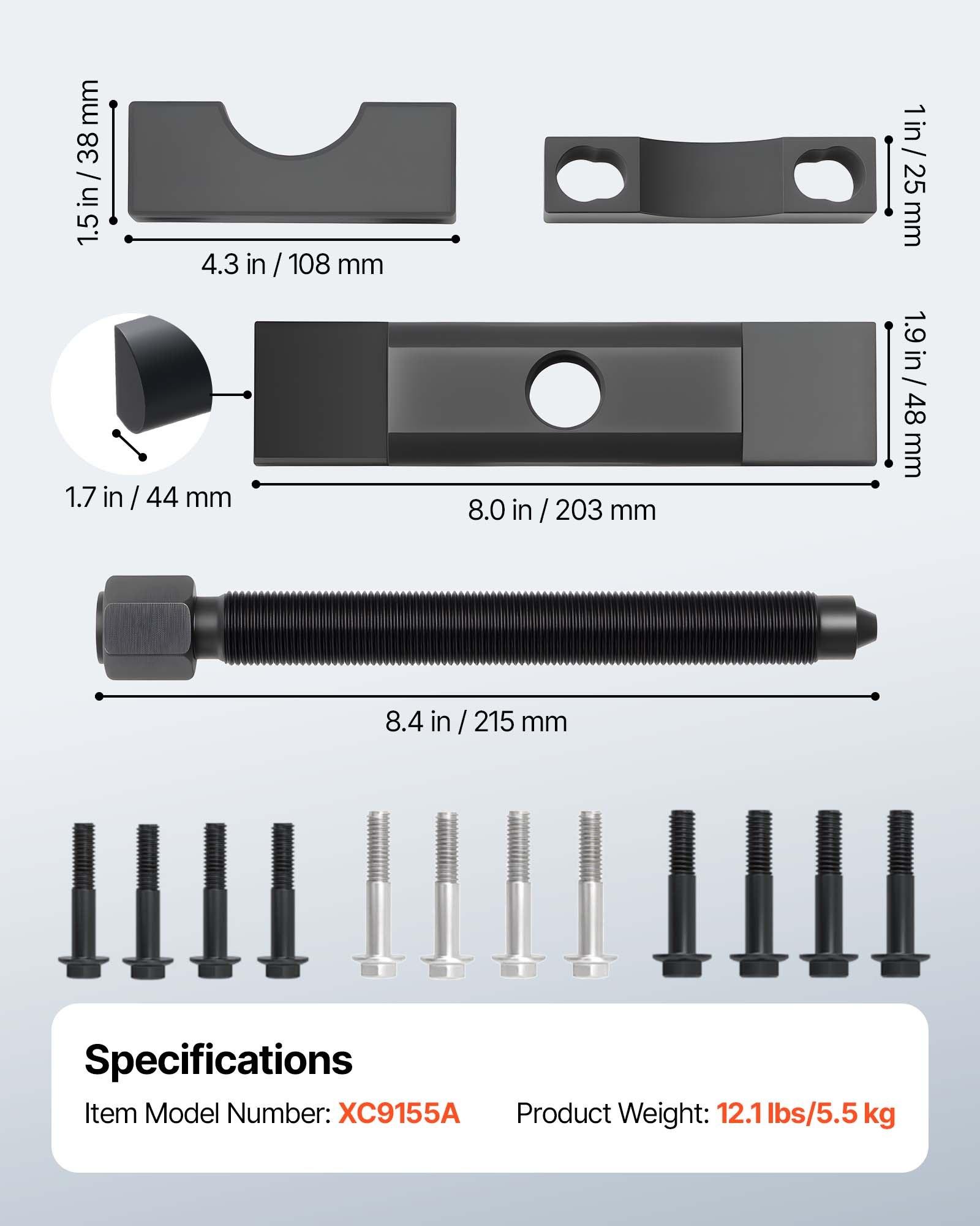 VEVOR Yoke Puller, Made for Class 6-8 Transportation Trucks and Equipment, Heavy Duty Yoke Removal Tool Kit, Automotive Yoke Puller Kit Compatible with Kenworth, Peterbilt, Freightliner, Mack, Volvo VEVOR Yoke Puller, Made for Class 6-8 Transportation Trucks and Equipment, Heavy Duty Yoke Removal Tool Kit, Automotive Yoke Puller Kit Compatible with Kenworth, Peterbilt, Freightliner, Mack, Volvo