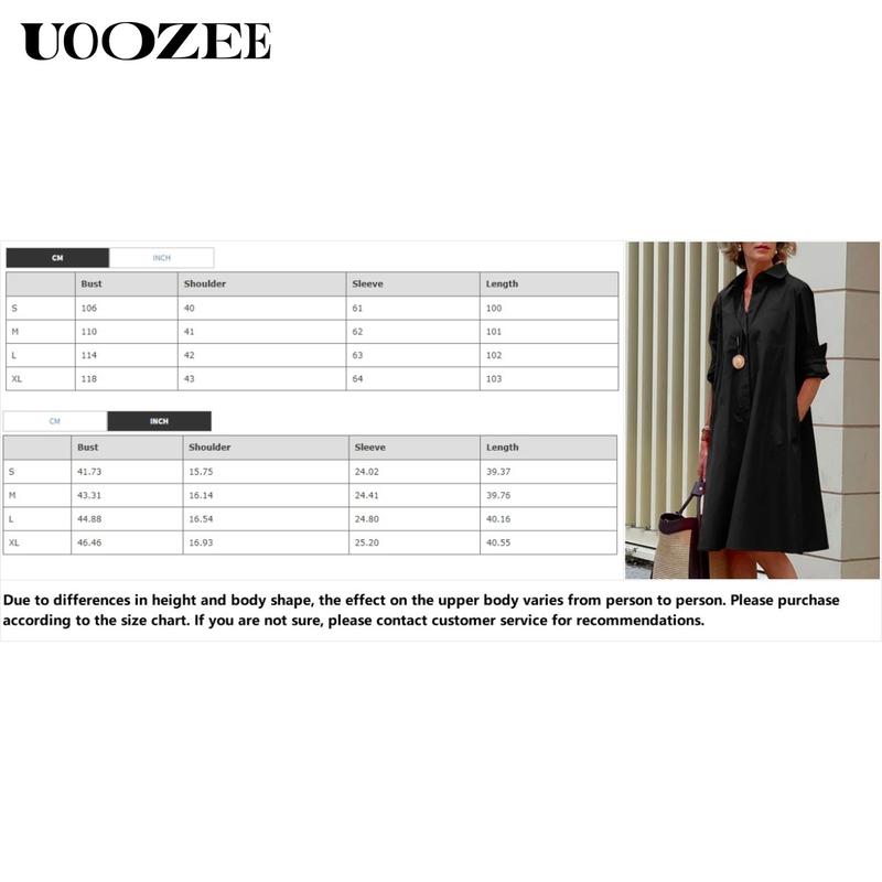 UOOZEE- LIVE Women's Long Sleeves Solid Color Lapel Maxi Dresses Midi Dresses Summer White UOOZEE- LIVE Women's Long Sleeves Solid Color Lapel Maxi Dresses Midi Dresses Summer White