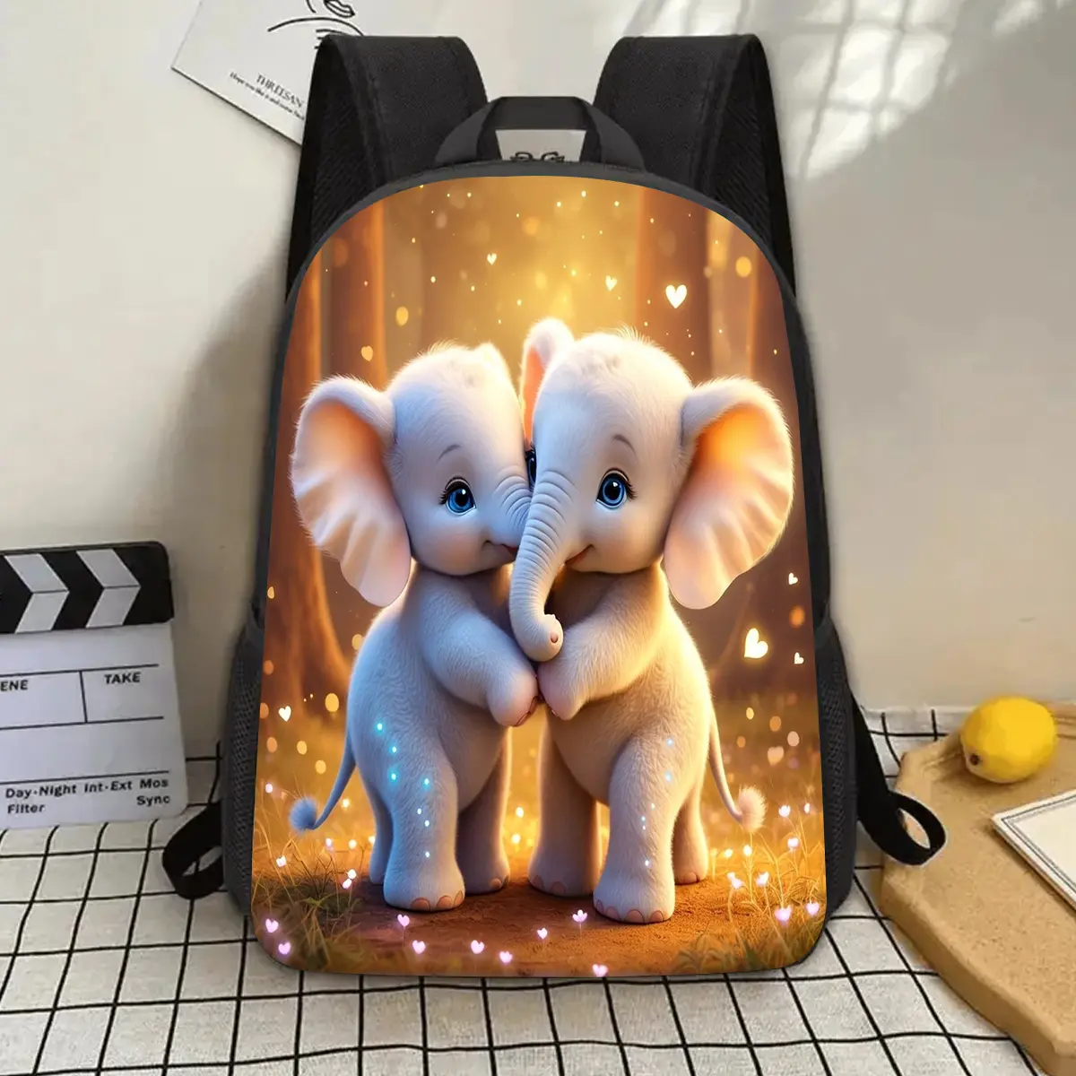 1pc Cute Cartoon Elephant Backpack - Large Capacity 17-Inch Lightweight Durable School & Work Commute Travel Bag with Adjustable Shoulder Straps, Vibrant Elephant Design, Perfect Gift for Birthdays, Holidays, Mother'S Day, Father'S Day, Valentine'S Day, T