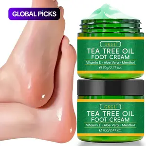 Set of 2 Tea Tree Oil Foot Creams, Hydrates Dry, Rough and Cracked Skin, Softens and Smooths with Long-Lasting Fresh Fragrance, Gentle All-Season Moisturizing Foot Care for Men, Women and Pets | Revitalizing Foot Care | Nourishing Formula