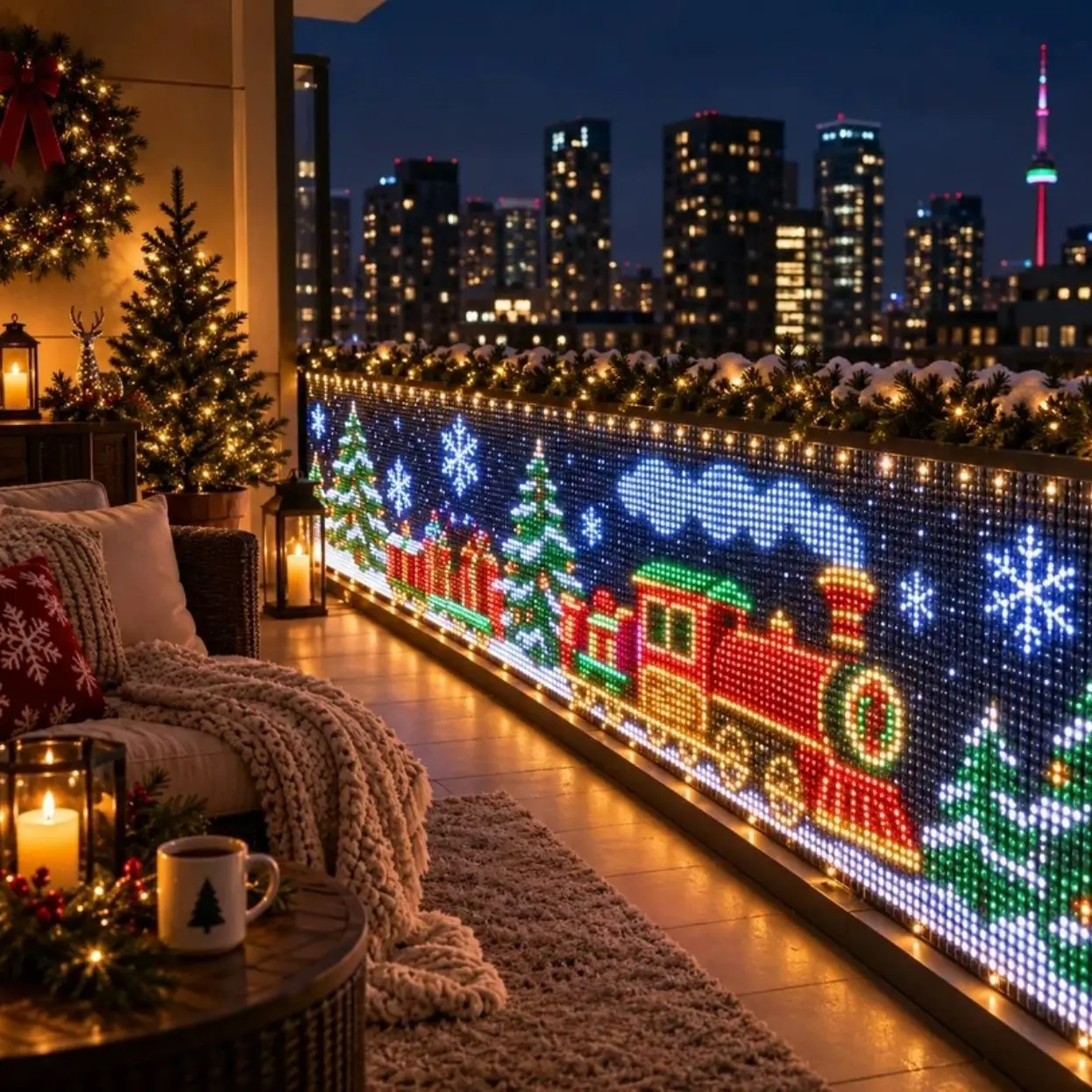 Smart LED Curtain Lights APP Control, Holiday Balcony Christmas Decoration, Plated with Precious Metal, Made in People's Republic of China