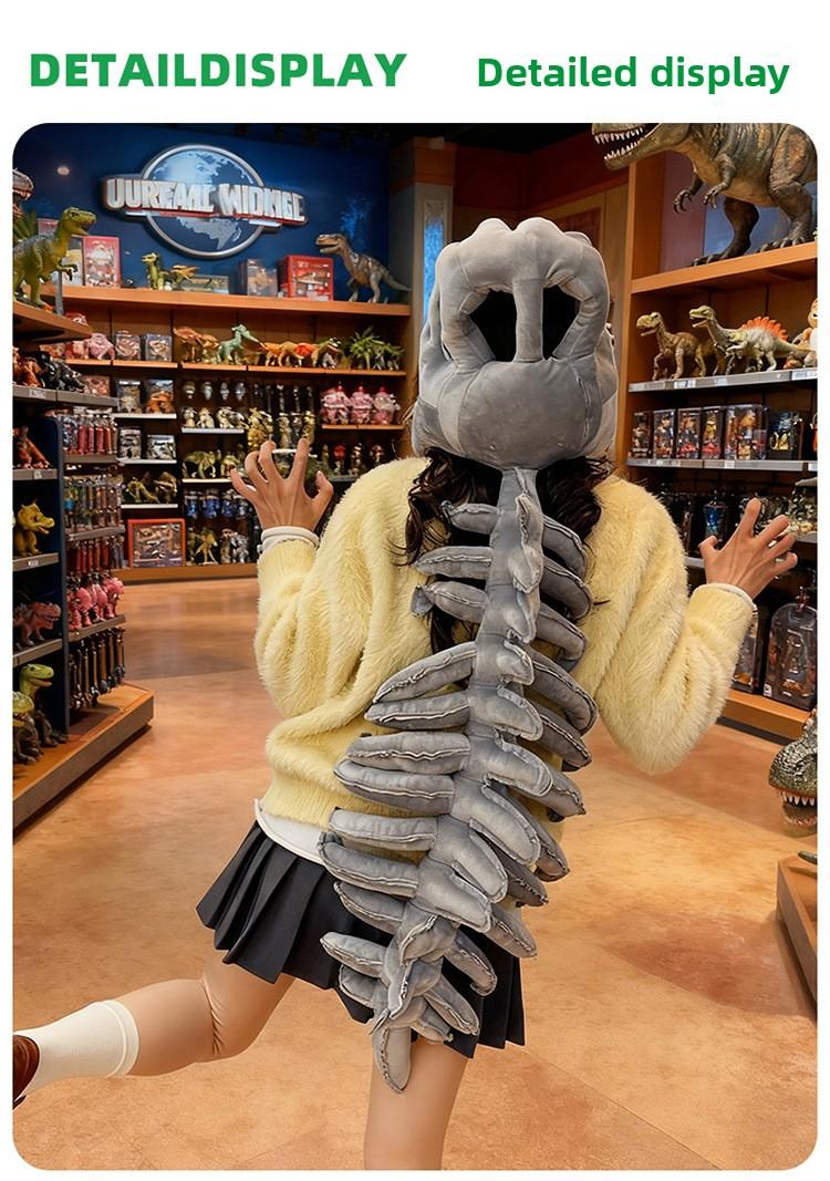 Popular toys on social media: Chinese Dinosaur Park dinosaur skeleton headgear cosplay plush toy for children