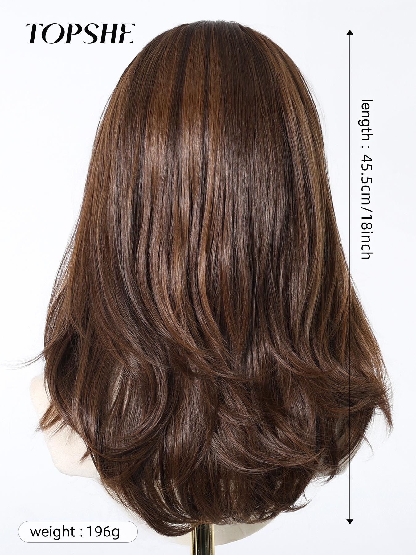 Topshe 13x6 HD Lace Front Wig, Medium Length Wavy Hair, Comfortable Breathable Women's Wig, High-Temperature Resistant, Heat Resistant Wigs