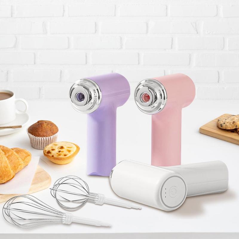 USB Rechargeable Wireless Handheld Electric Egg Beater, 1 Count Multi-functional Whisk Mixer, Portable Kitchen Mixer, Compact, Easy-to-use, and Space-saving Kitchen Appliances