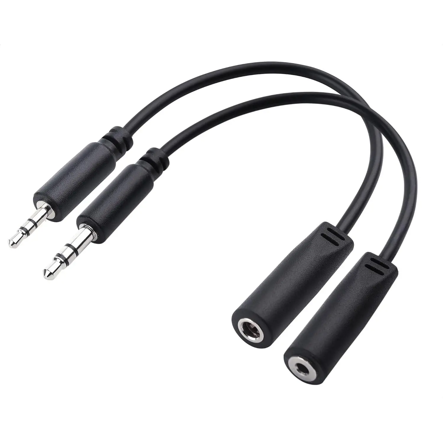 Combo-Pack TRS 2.5 mm and 3.5 mm Headphone Adapter Kit | 4 Inches, 1x 2.5mm to 3.5mm Converter and 1x 3.5mm to 2.5mm Converter, Black