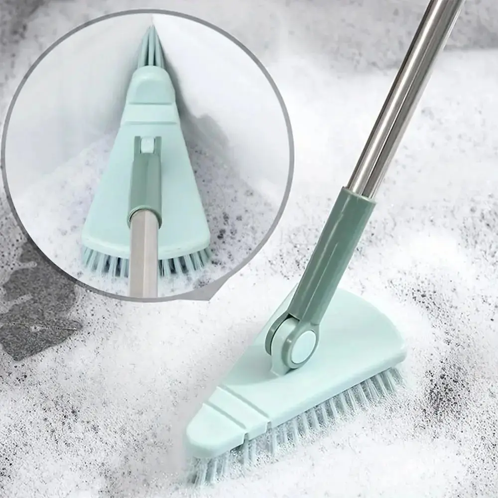 ✨ 180° Rotating Floor Scrub Brush with Long Handle ｜ Stiff Bristle Tile Grout Cleaner Scrubber for Bathroom & Shower