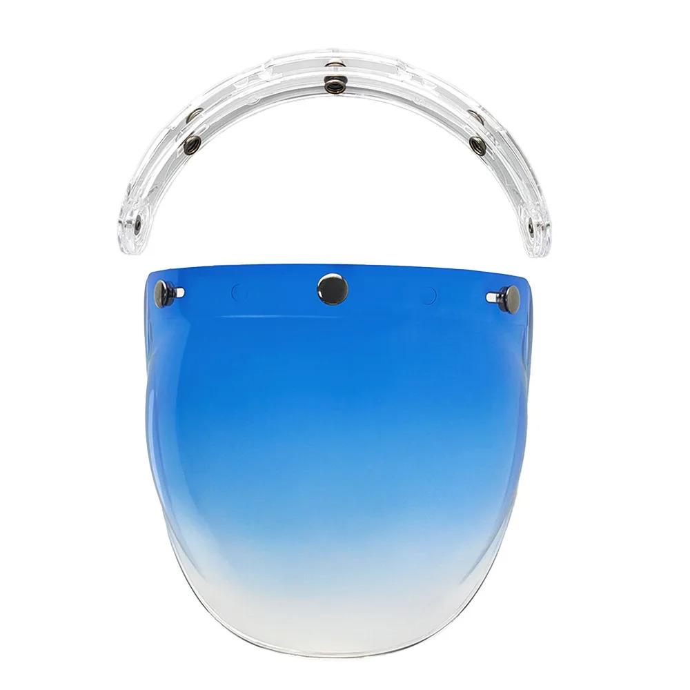 Three Buckle Bubble Visor for Three-Button Helmets Flip-Up Motorcycle Helmet Visor Capacete Lens Visera Cosco Moto Accessories