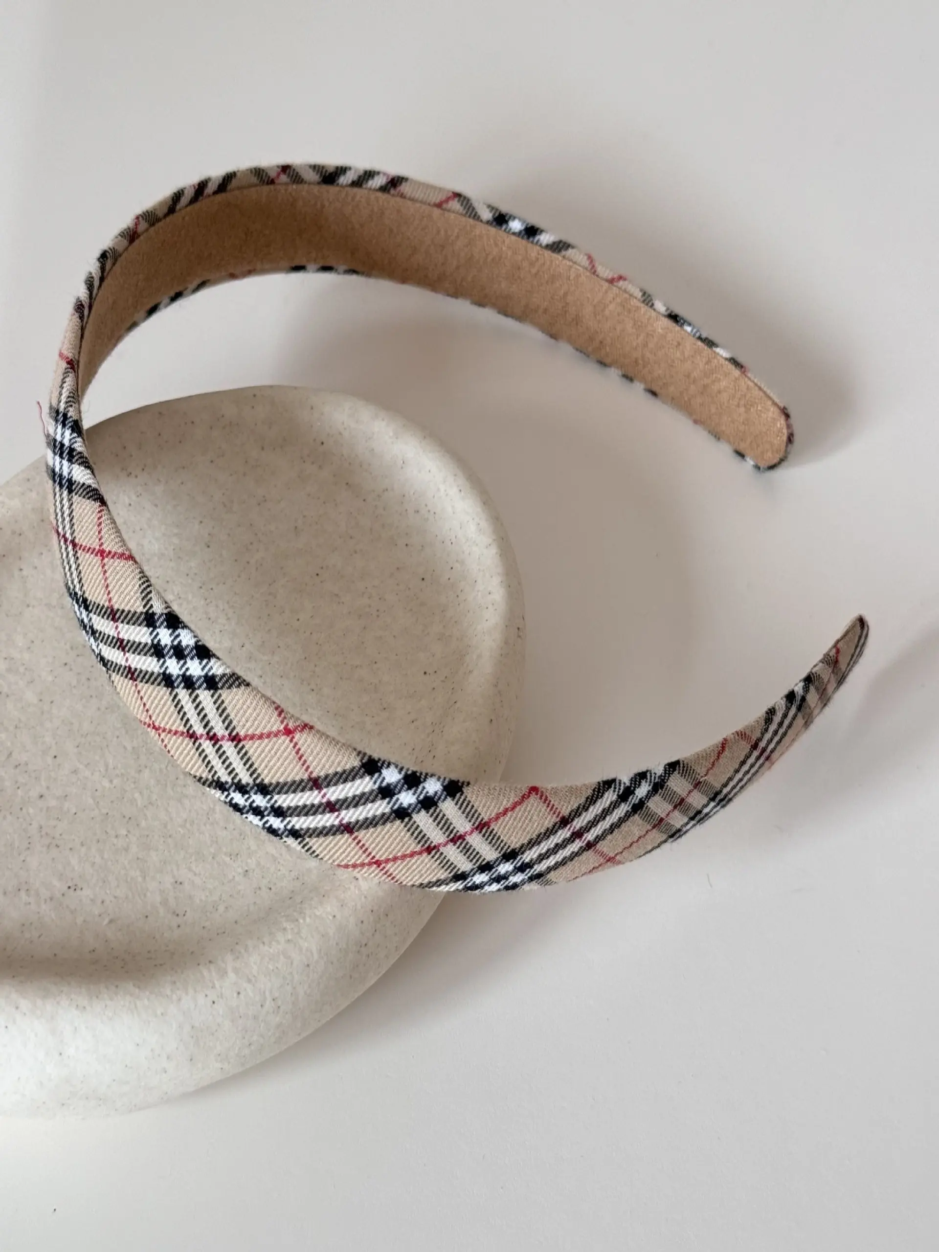 Vintage British Plaid Hairband for Women, Casual All-Season Headband, Summer Hair Accessories, Non-Slip Fabric Hair Accessory, Fashion Headbands, Non Slip Hairbands, Everyday Fashion Hair Decor