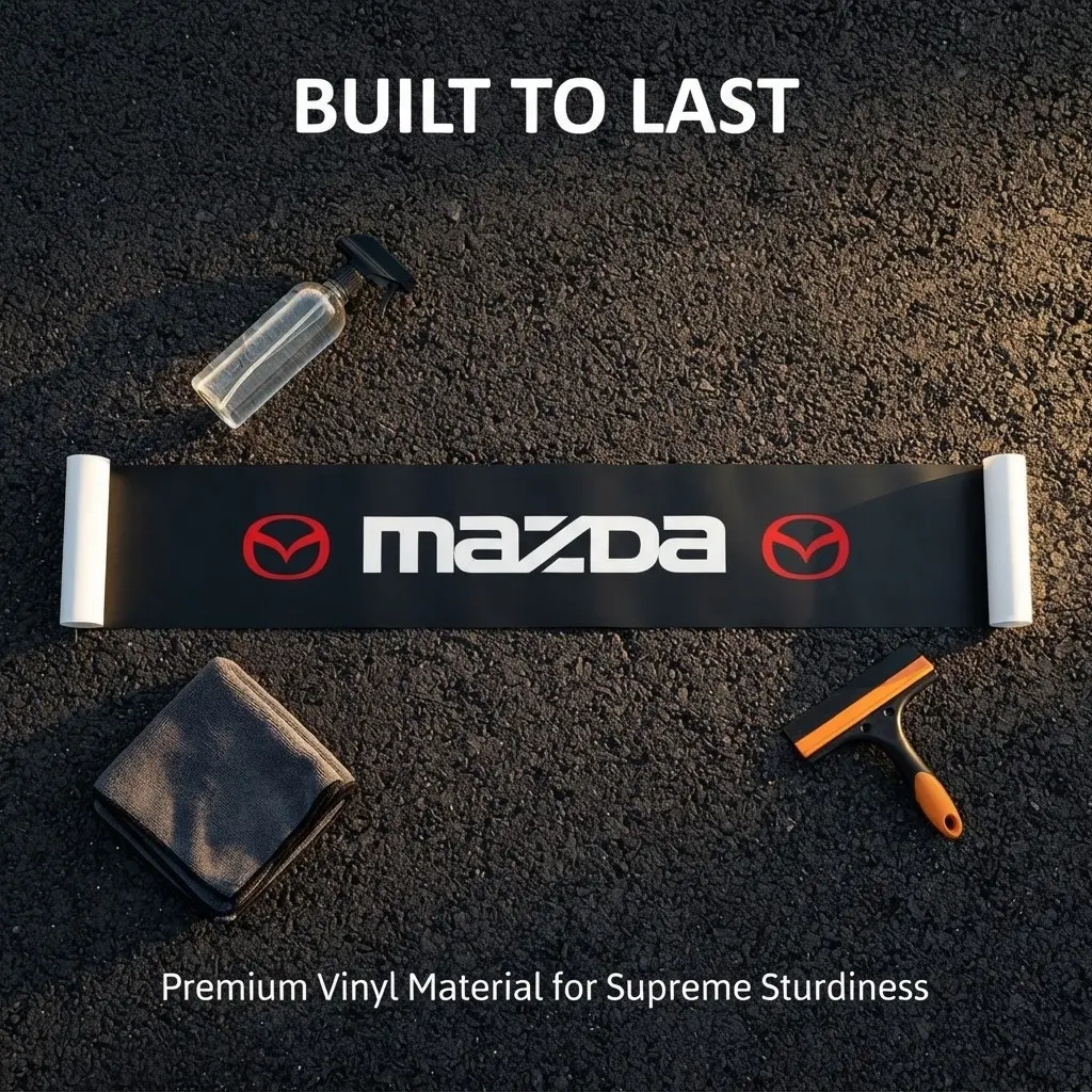 1‑Pack Car Windshield Banner Sticker, Weather‑Resistant UV‑Blocking Window Decal, Residue‑Free Easy‑Install Exterior Styling Accessory, Compatible with CX‑5,CX‑50,CX‑90,CX‑30,MX‑5 Miata, For Front Windshield Custom Decoration