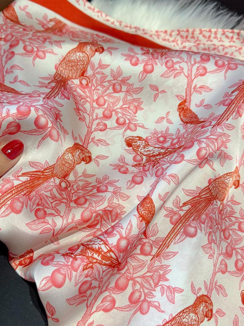 Women's Ditsy Floral Print Square Scarf, Casual Soft Comfortable Shawl for Daily Wear, Fashion Accessories for Women & Girls