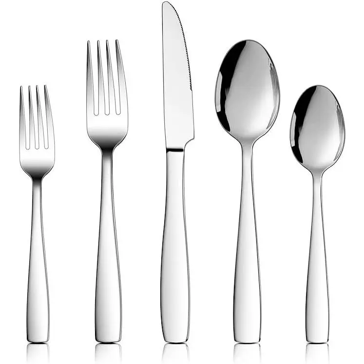 18/10 Stainless Steel Flatware Set for 6, 30- Modern Silverware Cutlery Set, Fancy Square Eating Utensils Forks Spoons Tableware for  Wedding Entertaining, Dishwasher Safe