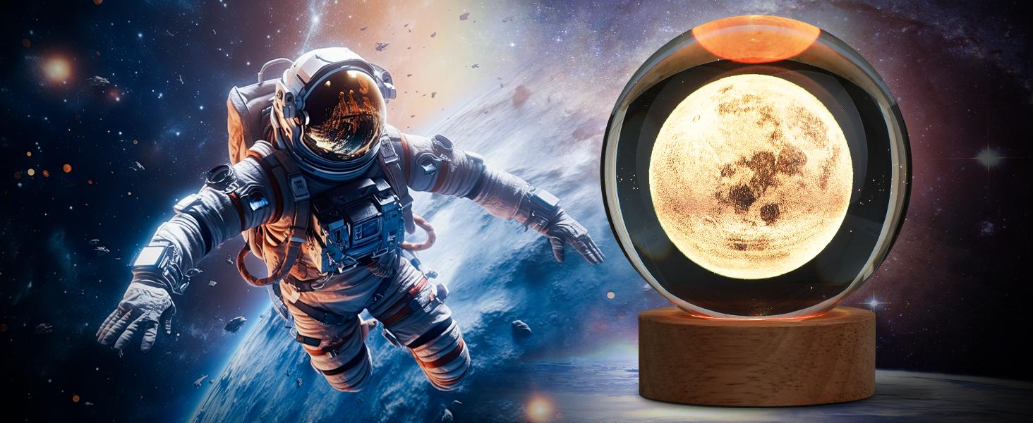 3D Galaxy Crystal Ball Night Light for Gifts with Colorful LED Light Base, Color Changing Light with Remote as a Birthday Gift for Teens Boys and Girls, Galaxy Model