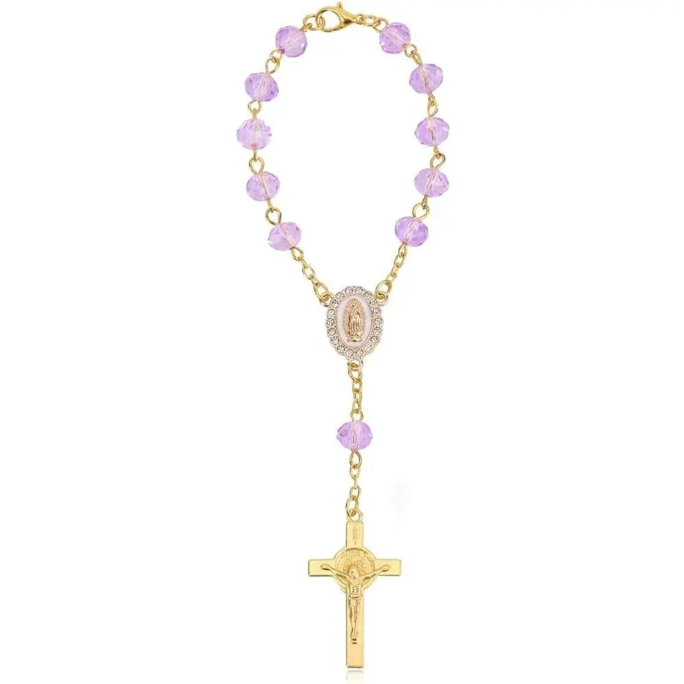 Rosary for , Steering Wheel Rosary   Pendant  Decor | Catholic  Accessories| Small Rosary for | Crucifix Rosaries Bracelet |Religious  for Men Women