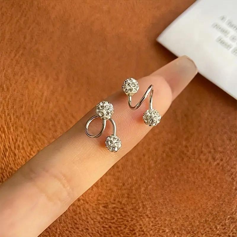 Women's Fashion Earrings Inlaid with Artificial Zircon Irregular Shape Earrings
