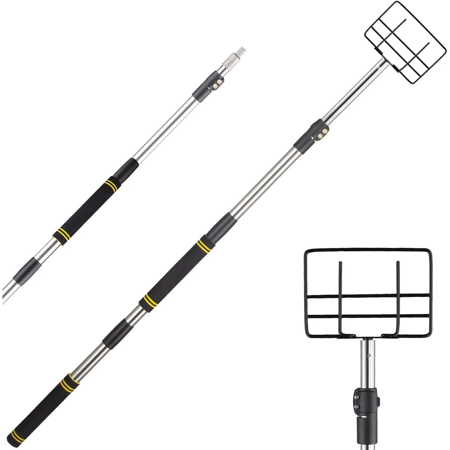 8.7ft Edge Protector Handle, Board Corner Edge Protector Pole V Shaped Edge Guards Adjustable for Flatbed Cargo with Sponge Grip (4.3-8.7ft)
