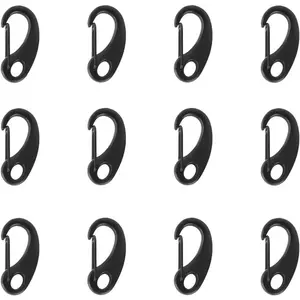 12Pack Carabiner Clips Spring Snap Hook Buckle Clasps for Flag Poles, Marine Clips, Ropes, Dog Leashes, Hiking