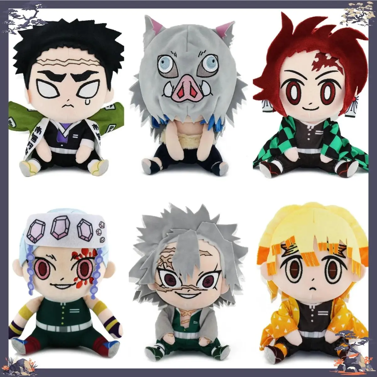 Bandai Japanese Anime Ghost Slayer Blade Plush Doll - 20cm Tanjiro/Nezuko Game Peripheral, Kawaii Look, Affordable Price, Complete Variety, for Anime Fans & Children (Dolls & Stuffed Toys Accessory)
