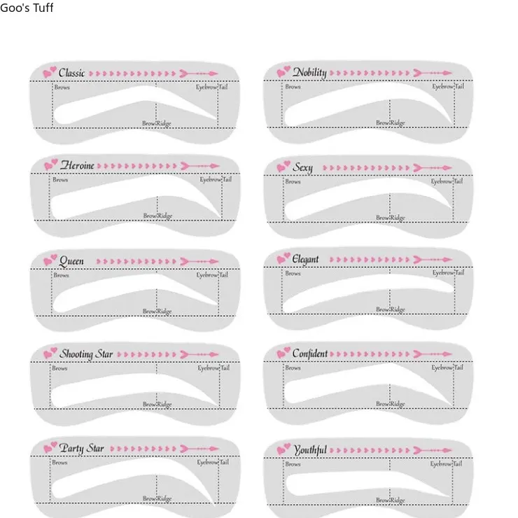 10Pcs Colorful Silicone Eyebrow Stencils, Beginner-Friendly Eyebrow Shaping Tool, European-American Style Makeup Beauty Accessory