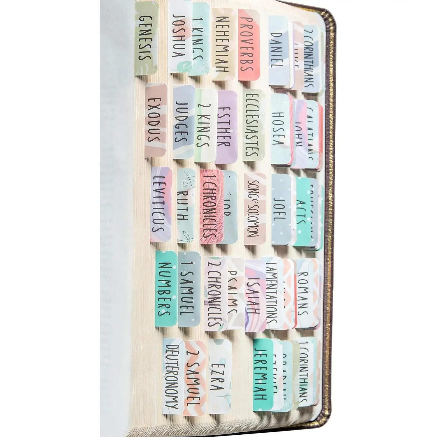 Laminated  Tabs for Women and Men (Uniform Theme) | Large Print  Book Tabs,  Study Journaling Supplies, 66 Personalized Scripture Index Tabs and 6 Blank Labels