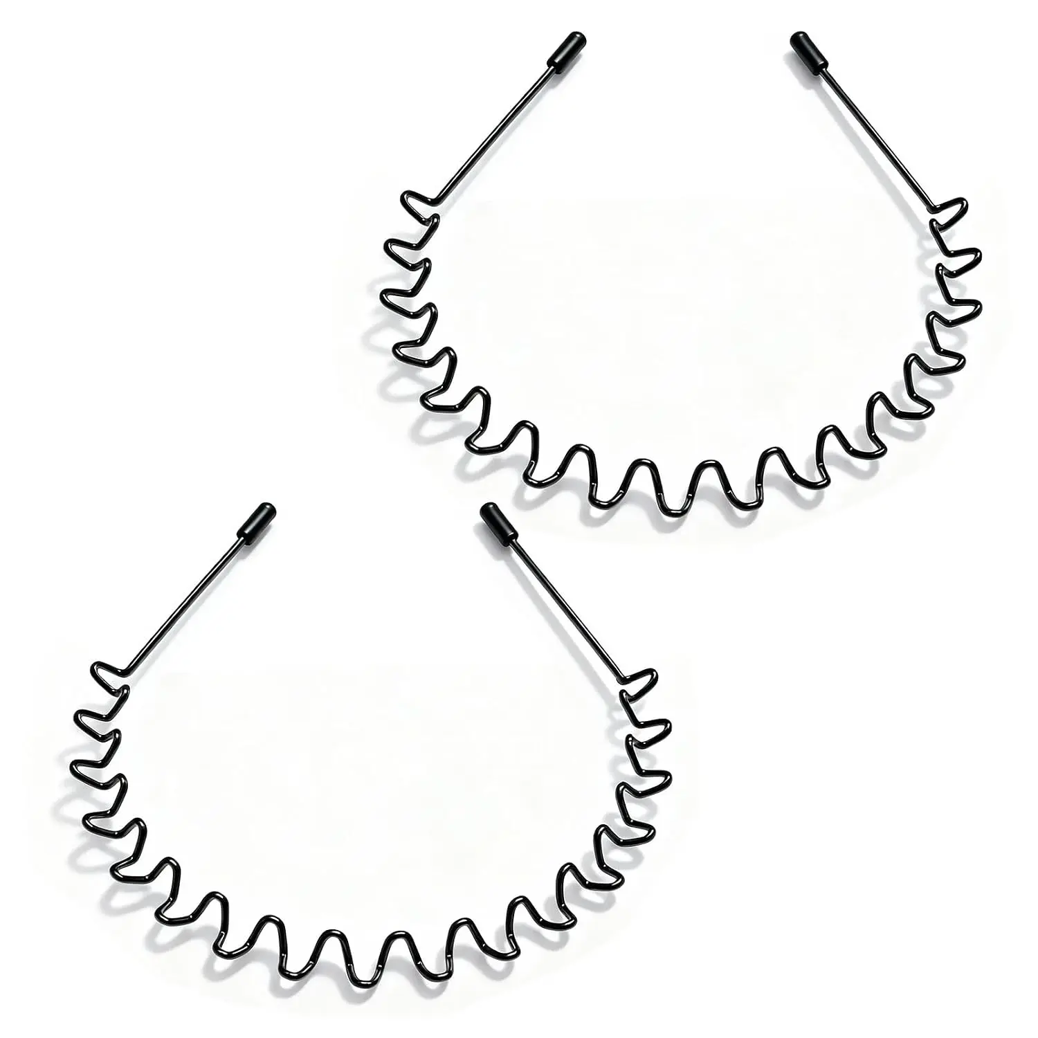 2 count Metal Hair Band for Men Headband Women Bands,  Bands for Women's Hair Non Slip, Unisex Black Simple Fashion Hair Bands, Outdoor  Headbands Hoop Accessories