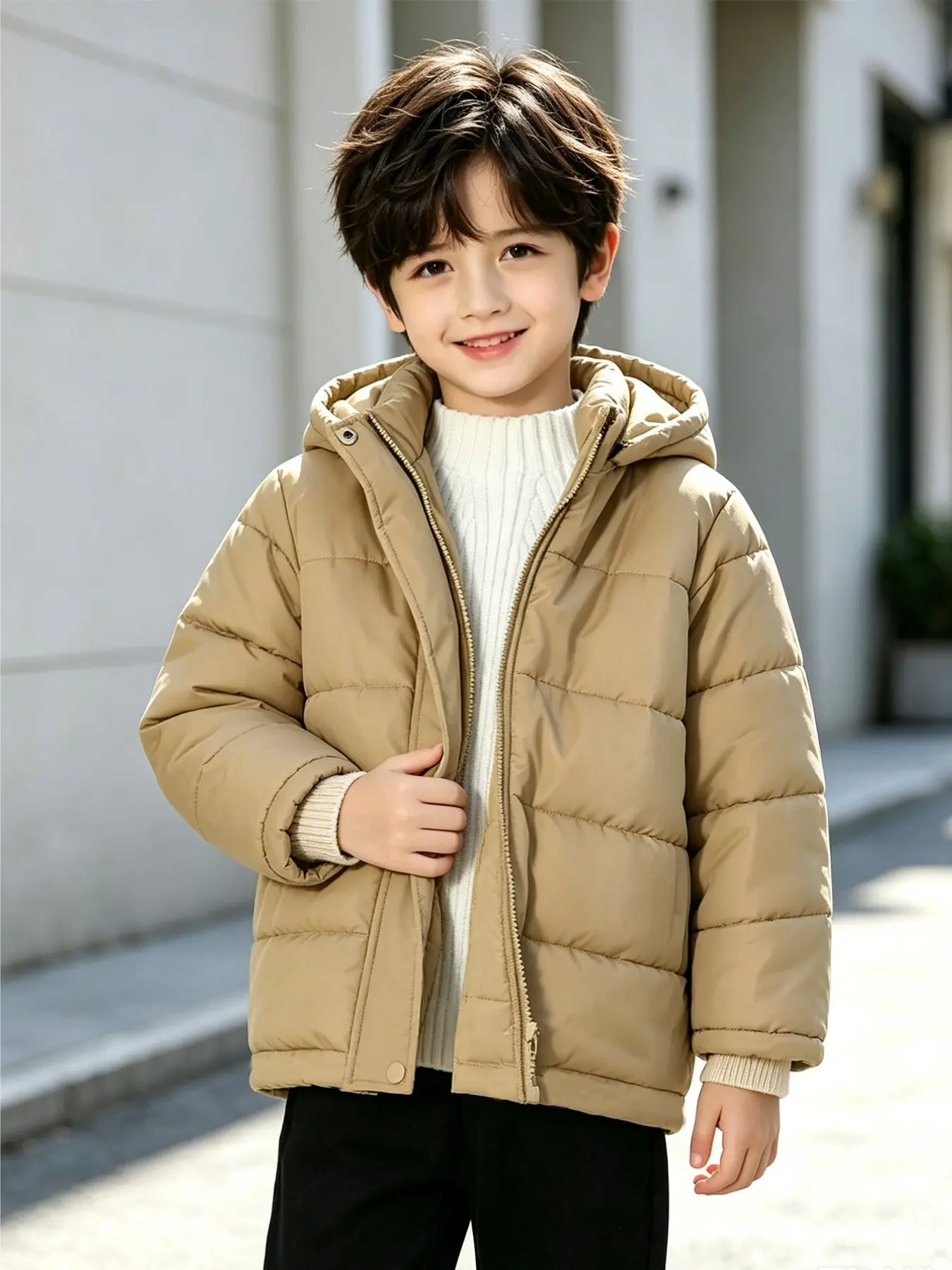 Children's Zipper Hooded Cotton Coat - New Autumn/Winter Style Lightweight, Windproof And Warm Cotton Coat For Both Boys And Girls. Suitable For School, Home, Daily Outdoor Walking, Outings And Multi-Functional Versatile Outerwear.