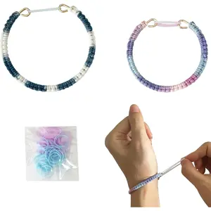 2 Pack Handmade Anxiety Bracelet Fidget Cuff with Rubber Band Picking Fidget Adult Mindfulness CBT Tool for Anxiety Skin Pickingfidget toys