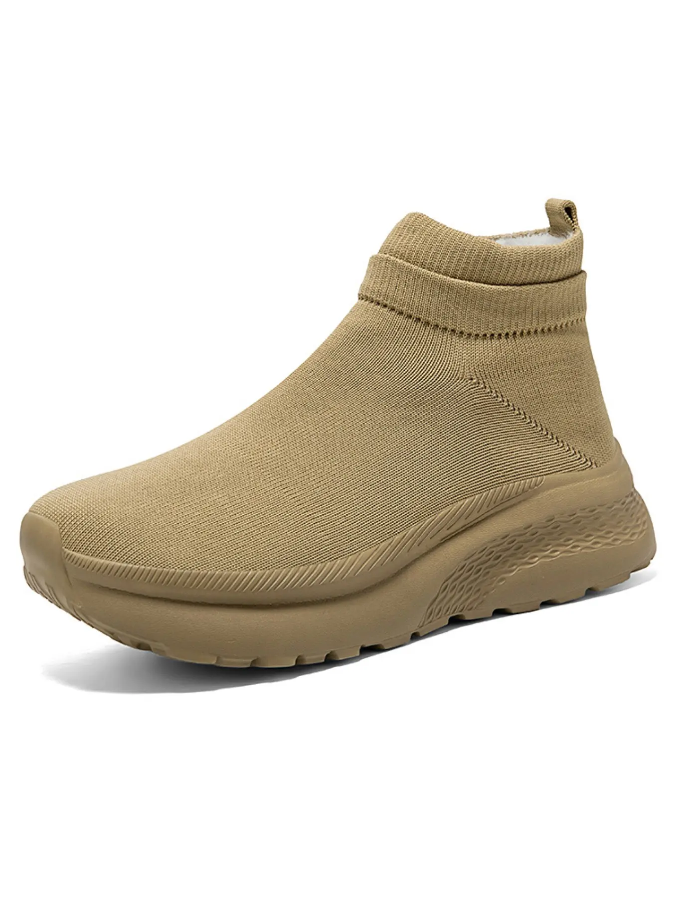 Trendy Couples' Winter Sock Boots, Warm Fleece Lining, Elastic Flyknit Upper, Wide Toe Design, Quick On/off, Unisex, Fall & Winter