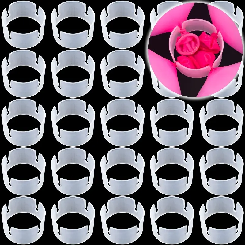 100Pack Decorative Balloon Ring Clips, Anniversary Decorative Balloon Arch Connectors, Ring Clips for Balloon Stands/Pillars/Arches/Towers, Suitable for Wedding, Birthday Celebration, And Party Decorations, Balloon Party Supplies