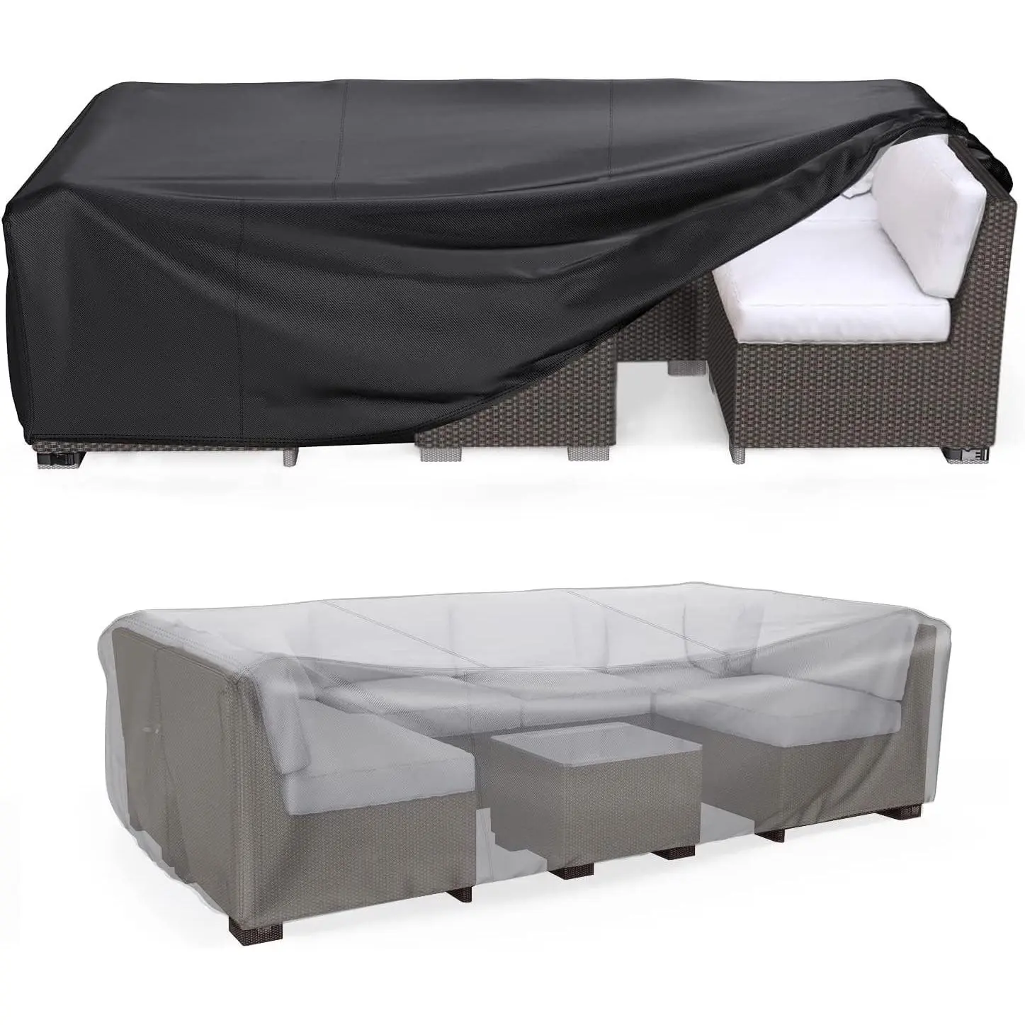 Heavy Duty Patio Furniture Covers, Outdoor Furniture Covers Waterproof Sectional Sofa Set, Patio Table and Chair Set Cover 78" L× 62" W× 30" H