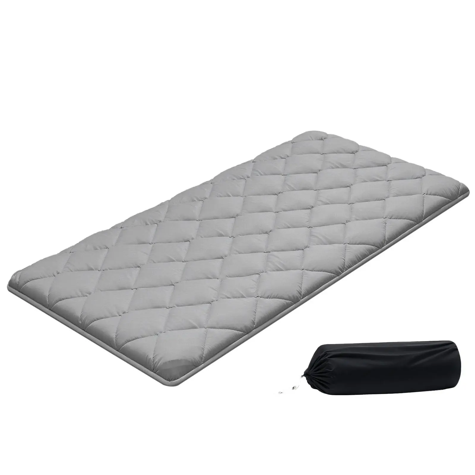 Japanese Tatami Mat, Twin Size Foldable Tatami Mattress, Futon Mattress With Storage Bag And Fastener, 9-Layer Floor Mat For Sleeping, Dormitory, Meditation, And Yoga, 80 x 39 x 2.5 Inches, Gray
