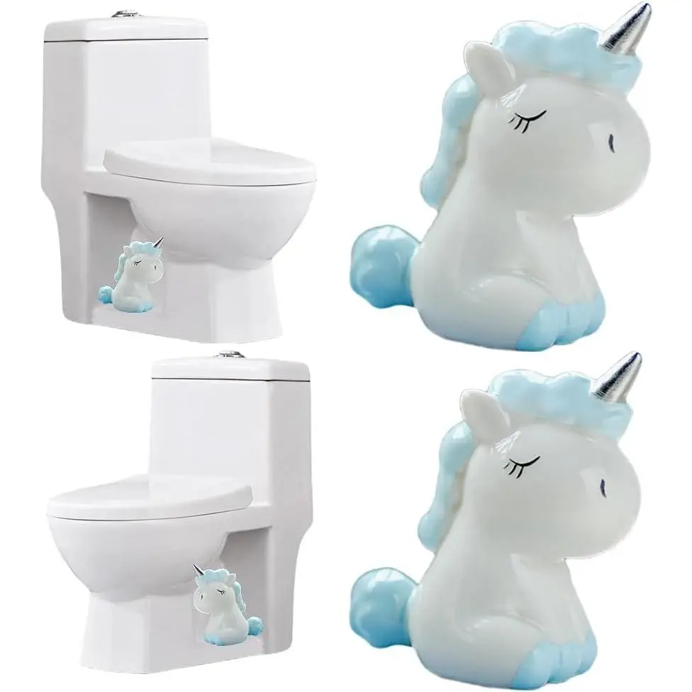 2 Pack Toilet Bolt Covers Decorative,  Toilet Bolt Caps Decorative, Cute Bathroom Decor, Ceramic Toilet Screw Cover Caps, Toilet Caps for Bottom of Toilet, Bathroom   (BLUE)
