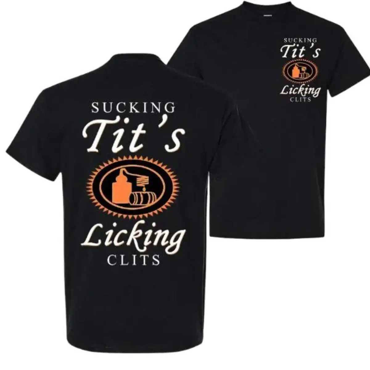 [ ⭐   Sale Up To 50%]Sucking T and Licking C Funny Tito Drinking Humor Party T-Shirt, Tito Logo Party Vibes Design Graphic 2 Side Shirt, Unisex Cotton for Men and Women Menswear Top Fabric