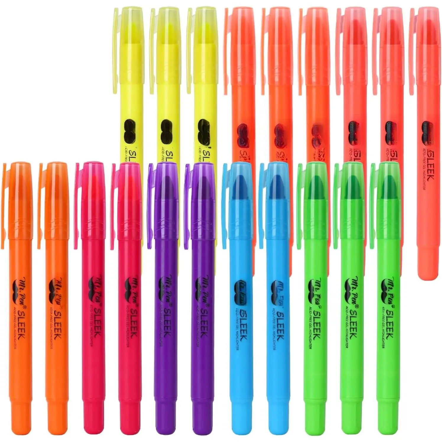 - No Bleed Gel Highlighters,  Colors, 20 Pack |  Highlighters and s No Bleed,  Markers for Study, Journaling, School Supplies and Accessories