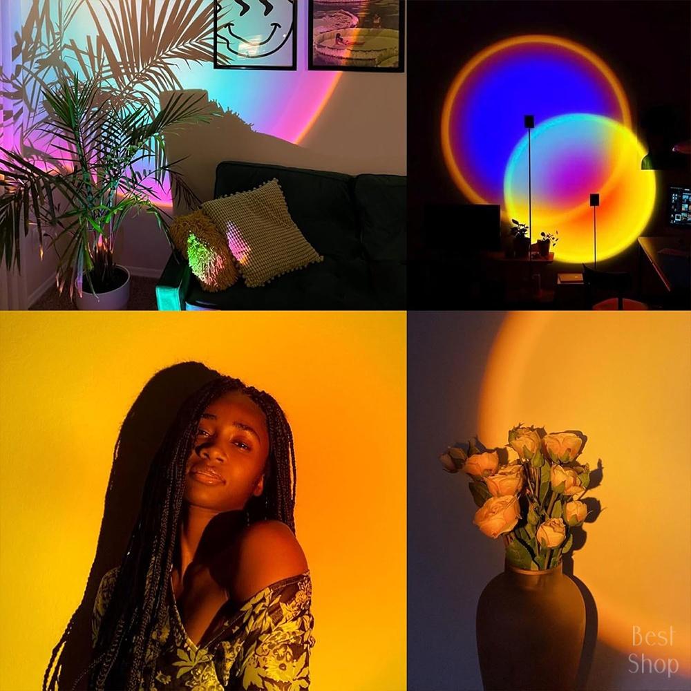 RGB Color-Changing LED Projector Night Light with Remote Control, Ambient Room Light for Bedroom, Living Room and Home Decor