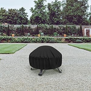 Fire Pit Cover - Round, 22-34 Inch, Heavy Duty Oxford Fabric, Waterproof