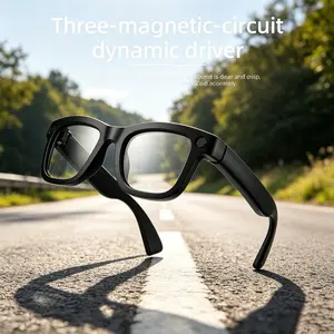 T100 Ai Smart Glasses Set, Includes Detachable Sunglasses Lenses, HD Camera, Video, Open Earbuds, Anti-Blue Light Lenses, Outdoor Driving, 2026 New Model