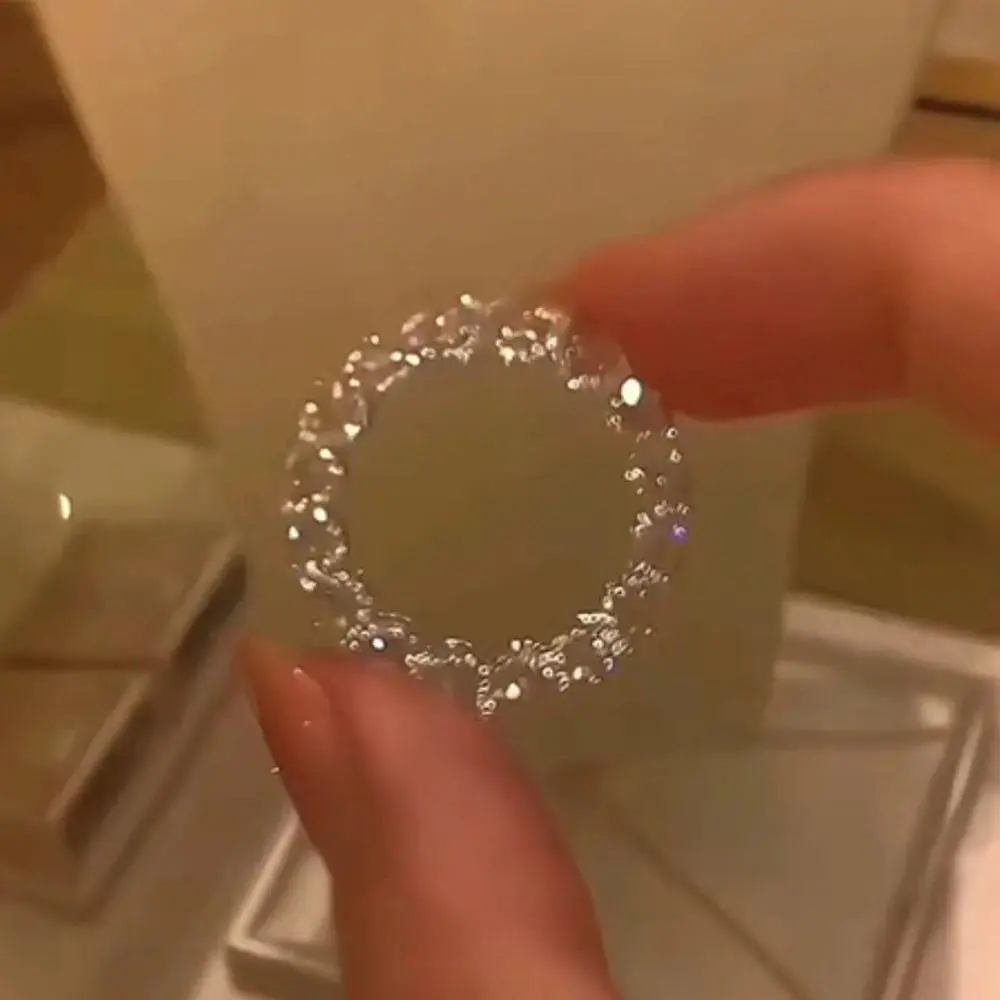Luxury Crystal Small Round Stone Engagement Rings For Women Silver Color White Zircon Wheel Ring Wedding Band Jewelry Gift