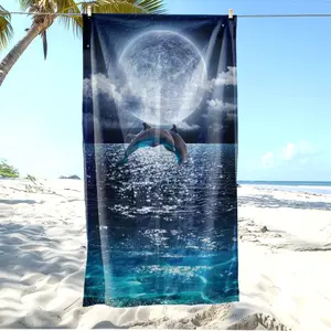 Deep Sea Shark Beach Towel, High Weight Quick Dry Fabric, Soft Skin-Friendly, Absorbent and Fast Drying, Anti-Wrinkle Easy Clean