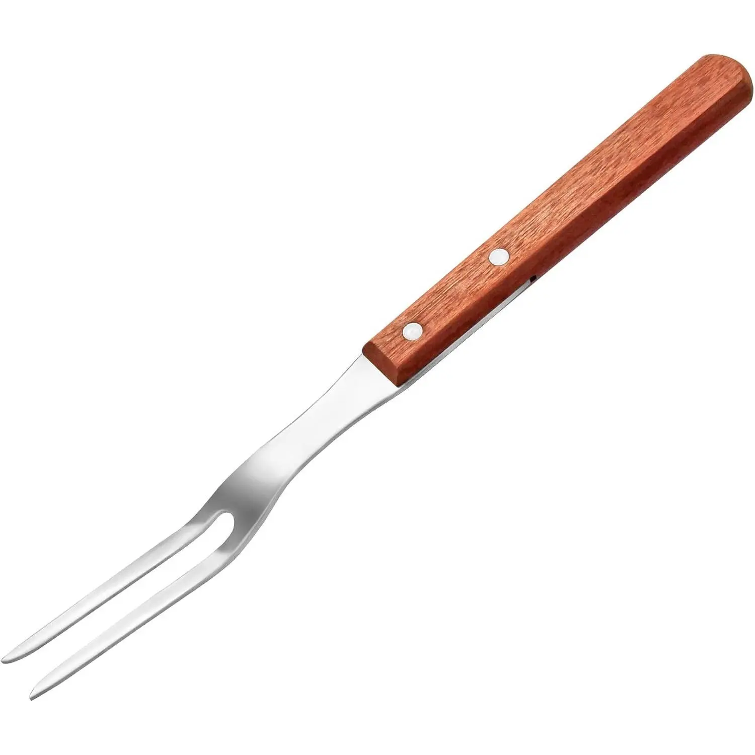 Commercial Grade BBQ Fork with Wood Handle, Stainless Steel, 13-Inch