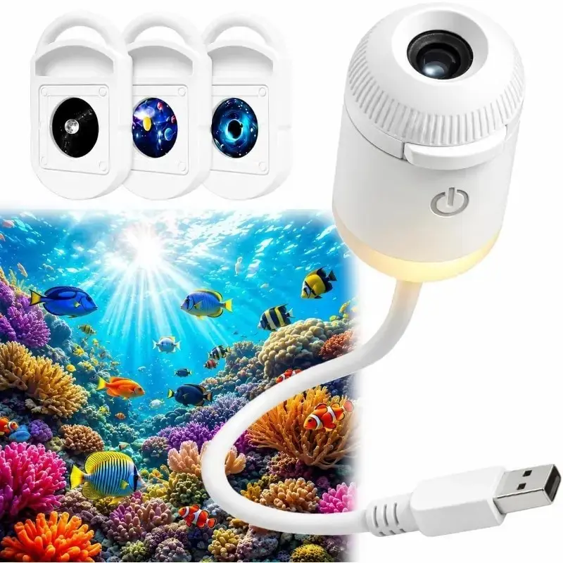 Galaxy Projector Night Light, 2-in-1 Holographic Star 5d Ocean Projector Plug and Play hd Star Smart Ceiling Projectors Lamp 360° Space Starry Sky USB Projection Ambiance Lighting