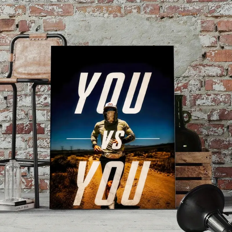 You vs You Poster Canvas Wall Art Motivation Quote Combat Sports Photo Print Star Wall Decor for Home Gym Boy Bedroom Man Cave Athlete Gift Unframed Hanging Canvas Wall Paintings Bedroom Aesthetic Canvas Print